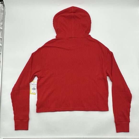 Eleven by Venus Williams Size Medium Bloom Candy Red Long Sleeve Ribbed Hoodie - Picture 10 of 13